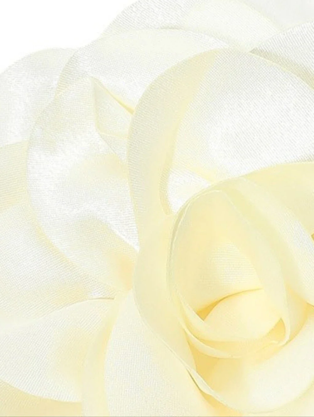 Ivory Oversized Fabric Camellia Flower Brooch Pin Hairpin 3D Womens Statement